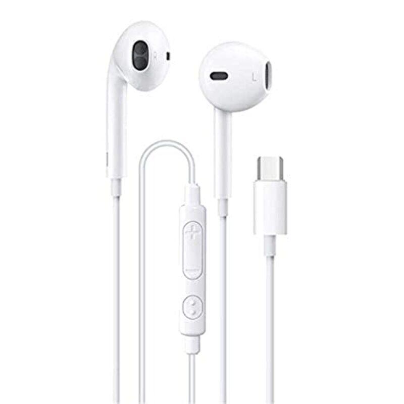 

Go-Des USB-C In-Ear Noise Cancelling Earphones with Mic, White