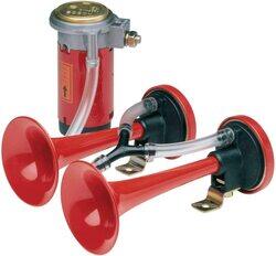Bosch 2-Tone Compressor Fanfare Horn Set, 12V, Red