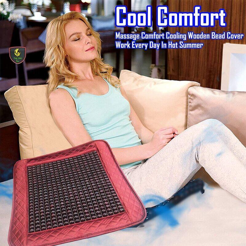 

Flak Wood Cooling & Breathing Automotive Beaded Driver Seat Cushion, Tech D, Multicolour