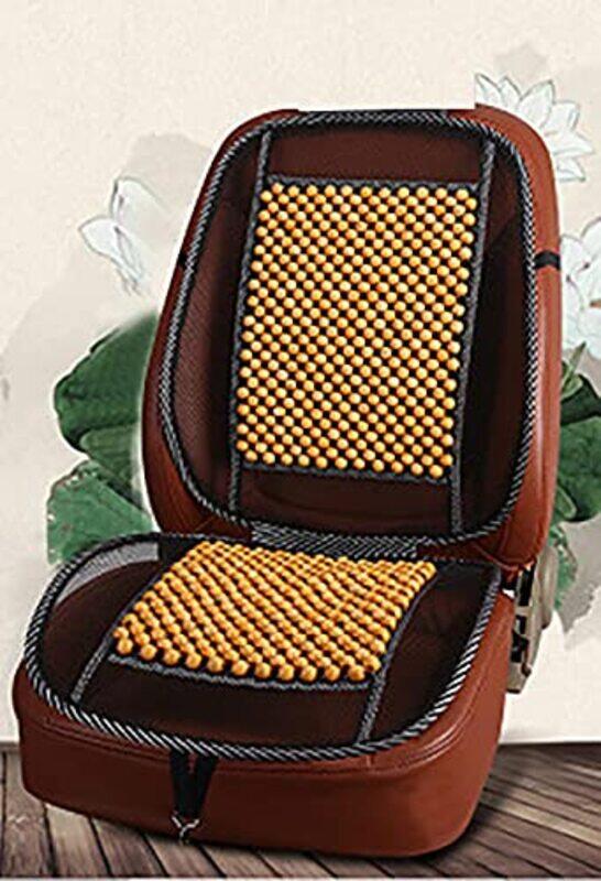 

Flak Car Wood Beaded Seat Cushion, Yellow