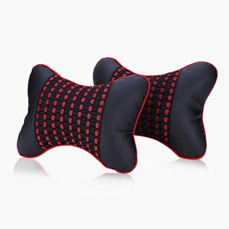 

Generic Z.l.fflz PU Leather Headrest Neck Pillow for Driving, Black