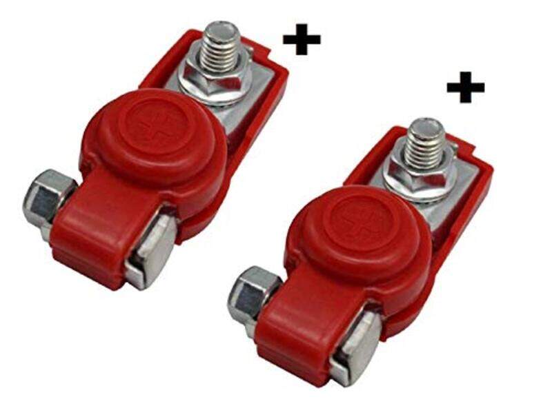 

Flak Boost Bridge 1 Pair Car Auto SUV Battery Cable Terminal Clamps Connectors Battery Clip (D) (-/Set), Red