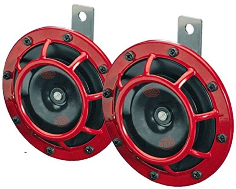

Hella Store Supertone 12V High Tone / Low Tone Twin Horn Kit with Protective Grill, Red