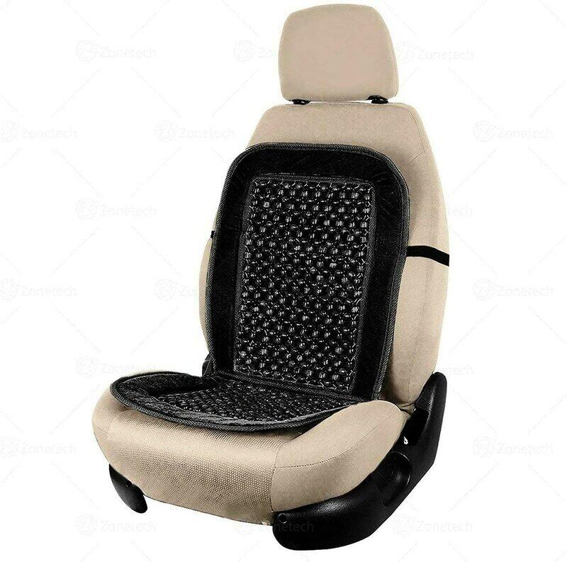 

Flak Car Wood Beaded Seat Cushion, Black/Beige