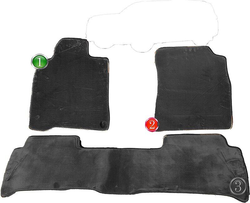 

Flak Tech Premium Soft Carpet Fluffy Floor Mat, 3 Pieces, Black