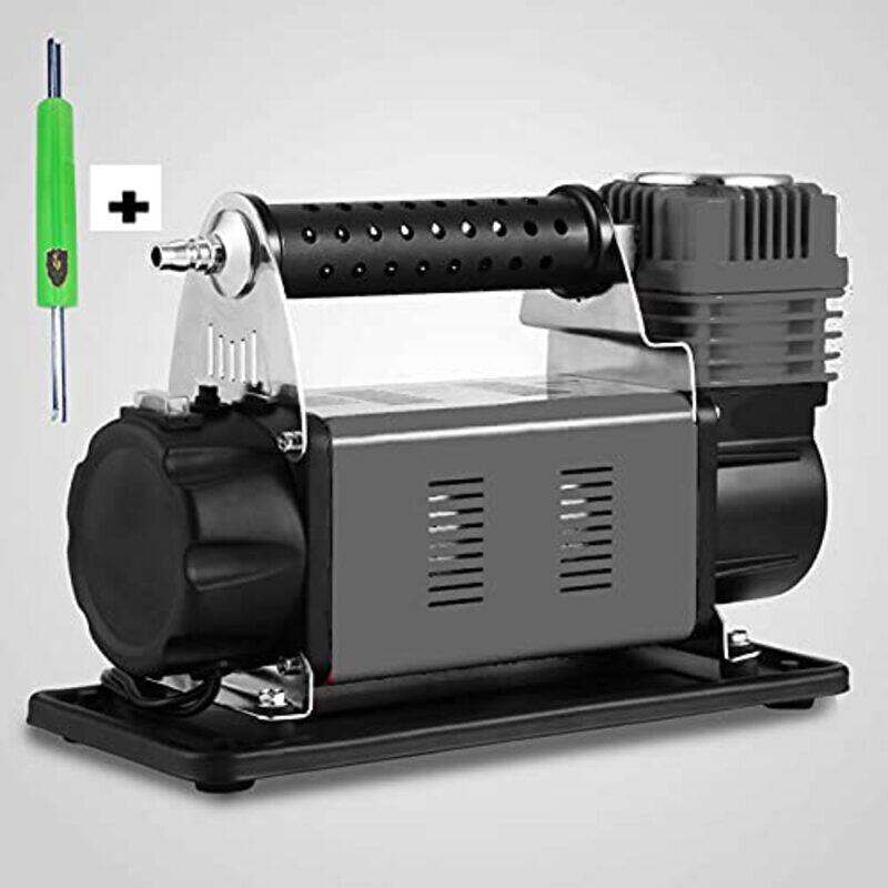 

Flak Tech Extreme Double Cylinder Heavy Duty Car Air Compressor, Black
