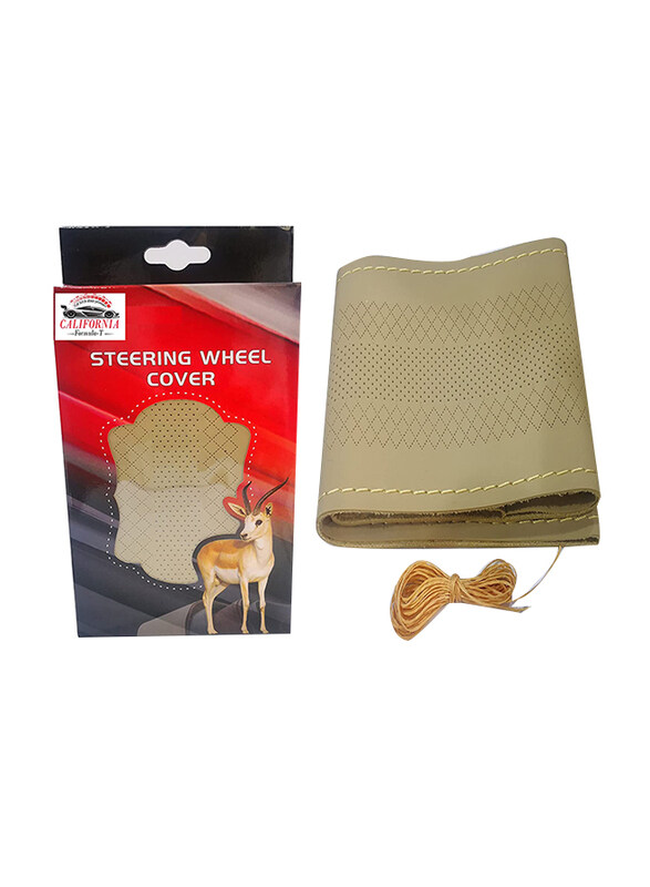

Macro California Formula-T Hand Sewing Steering Wheel Cover, 37cm-39cm, 10.5cm, Beige