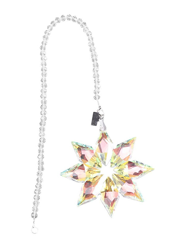 

Vosarea Snowflake Shaped Crystal Car Hanging Pendant, White