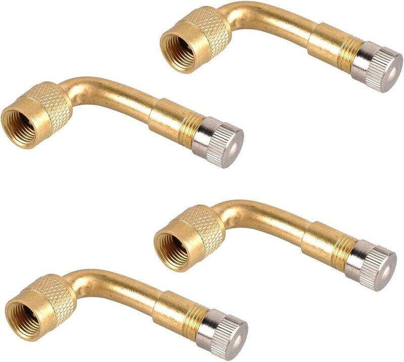 

Flak Tech 90 Degree Brass Valve Stem Extension Tire Adaptor, Gold