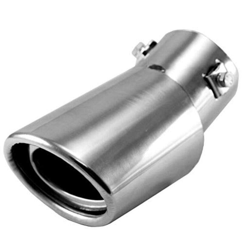 

Sakprime Full Colour Car Universal Stainless Steel Auto Exhaust Tail Tip Pipe Cover Muffler, 1492017, Silver