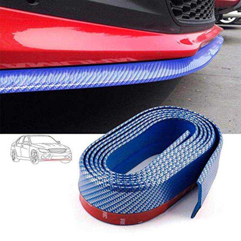 

Lingky Universal Car Bumper Lip Carbon Fiber Spoiler 2.5m Bumper Sticker, Blue