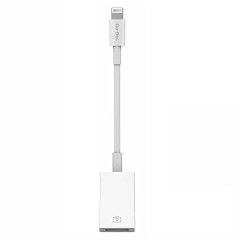 

Go-Des 13-cm Two-way Import and Export OTG Adapter, Usb-A to Lightning, GD-UC029, White
