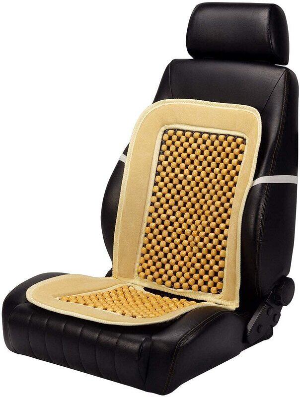 

Flak Car Wood Beaded Seat Cushion, Tan
