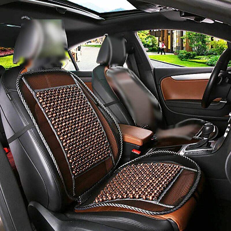 

Flak Car Wood Beaded Seat Cushion, Dark Brown