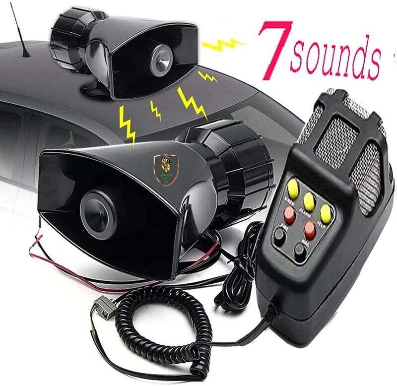 

Flak 5 Tone Sound Car Siren, 60W, Black