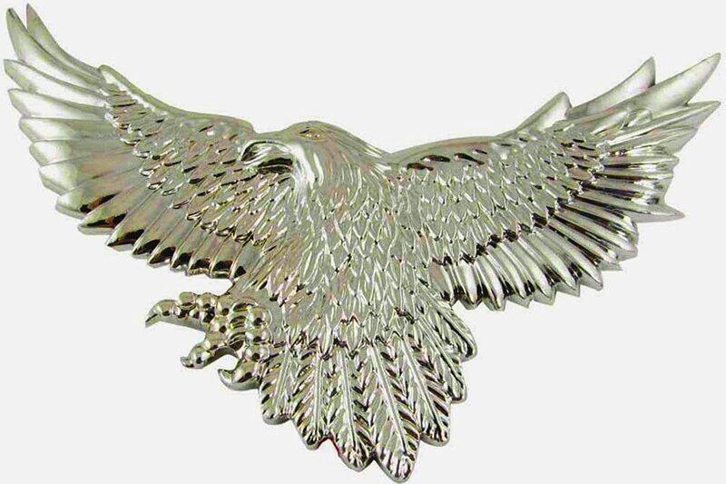 

ABC Eagle Emblem 3D Car Logo Set, 2 Pieces, Silver