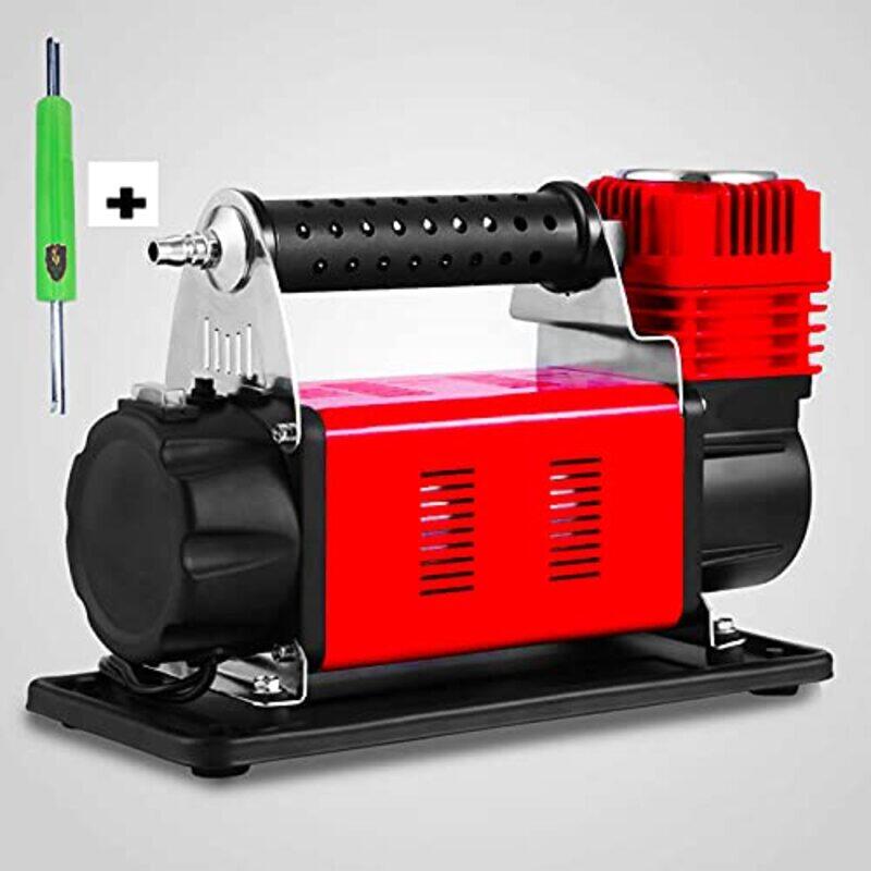 

Flak Tech II Extreme Double Cylinder Heavy Duty Car Air Compressor, Red/Black