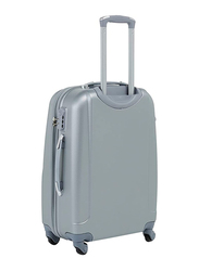 Senator Hard Case Carry on Luggage Trolley 20 Inch Small Suitcase with Wheels for Unisex ABS Ultra Lightweight Travel Bag with 4 Spinner Wheels Silver