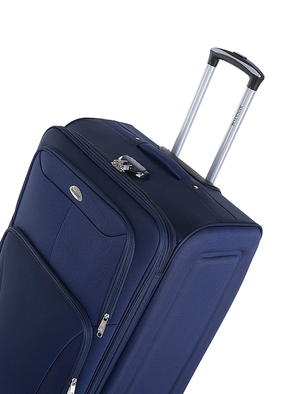 Senator KH247 3-Piece Soft-Shell Luggage Trolley Bag Set, Blue