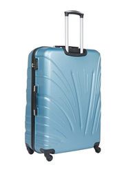 Senator Travel Bags Lightweight ABS Hard Sided Trolley Luggage Set of 3 Suitcases with 4 Spinner Wheels Light Blue