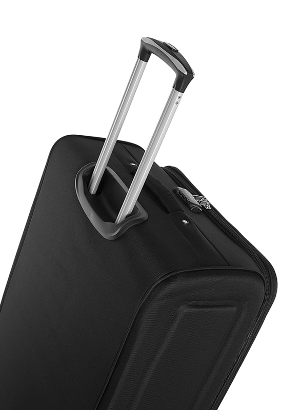 Senator KH247 3-Piece Soft-Shell Luggage Trolley Bag Set, Black