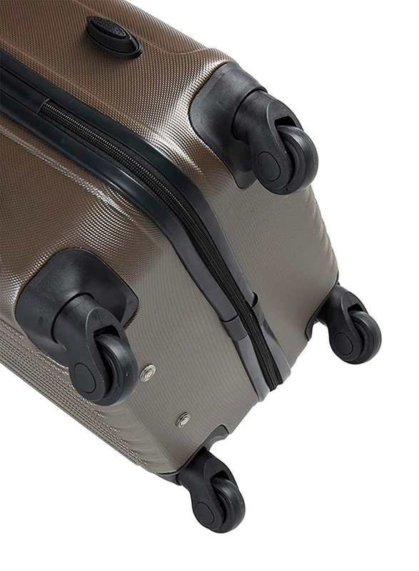 Senator Travel Bags Ultra Lightweight ABS Hard Sided Trolley Luggage Set of 3 Suitcases with 4 Spinner Wheels Light Coffee