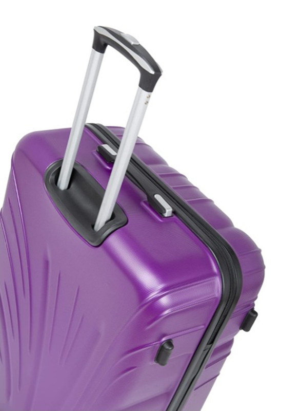 Senator Hard Case Checked Luggage Trolley 28 Inch Suitcase with Wheels for Unisex ABS Lightweight Travel Bag with Spinner Wheels 4 Purple