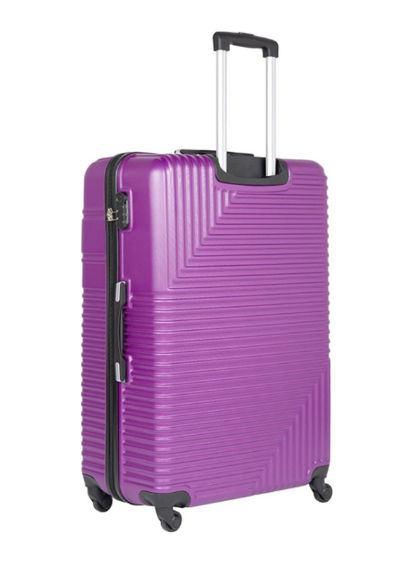 Senator Travel Bags Lightweight ABS Hard Sided Trolley Luggage Set of 3 Suitcases with 4 Spinner Wheels Purple