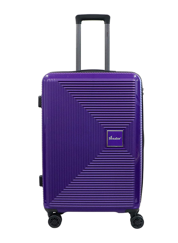 Senator Suitcase Medium Lightweight PP Hard Sided Trolley Luggage 24 Inch Travel Bag Purple