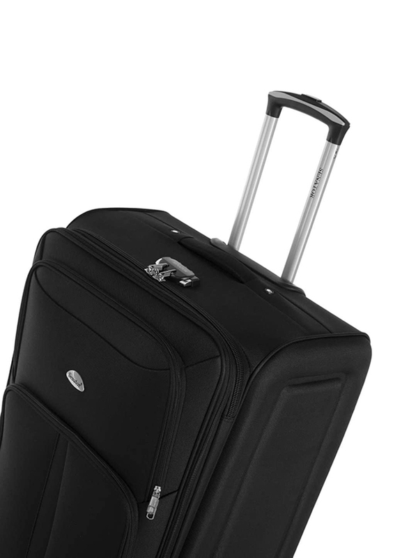 Senator KH108 Extra Large Soft-Shell Ehylene Vinyl Acetate Checked Luggage Suitcase with 2 Wheels, 32-Inch, Black