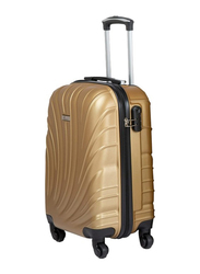 Senator Hard Case Checked Luggage Trolley 28 Inch Suitcase with Wheels for Unisex ABS Lightweight Travel Bag with Spinner Wheels 4 Gold