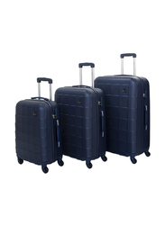 Senator Travel Bags Lightweight ABS Hard Sided Trolley Luggage Set of 3 Suitcases Navy Blue