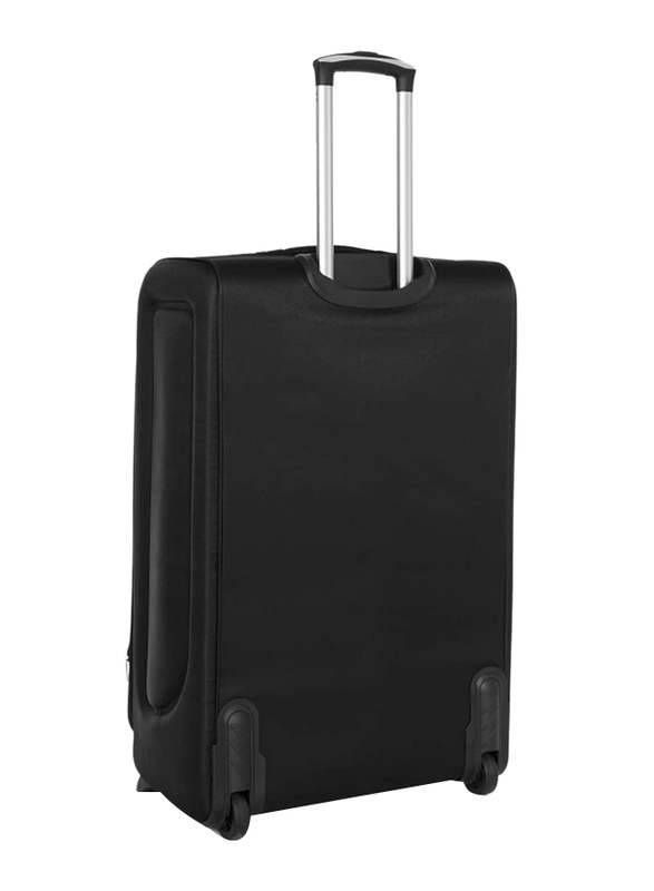 Senator Soft Shell Checked Luggage Trolley Suitcase for Unisex 32 Inch Ultra Lightweight Expandable EVA Travel Bag With 2 Wheels Black