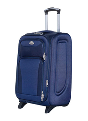 Senator Soft Shell Trolley Luggage Set of 3 Suitcase for Unisex Ultra Lightweight Expandable EVA Travel Bag With 2 Wheels Navy Blue