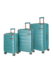Senator Travel Bags Lightweight ABS Hard Sided Trolley Luggage Set of 3 Suitcases Light Green