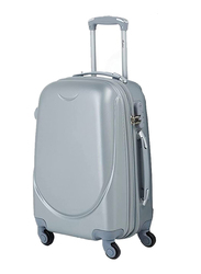 Senator Travel Bags Ultra Lightweight ABS Hard Sided Trolley Luggage Set of 3 Suitcases with 4 Spinner Wheels Light Silver