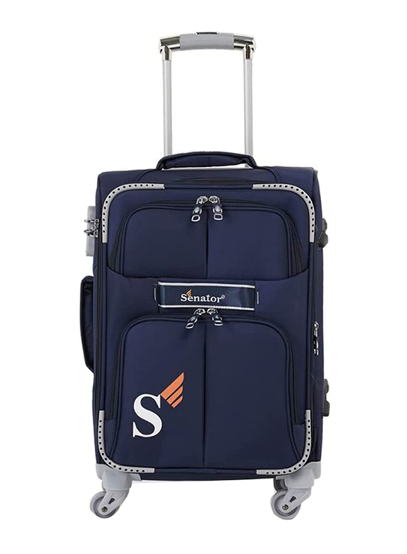 Senator LL003 Extra Large Soft-Shell Carry-On Luggage Trolley Bag, 32-Inch, Navy Blue