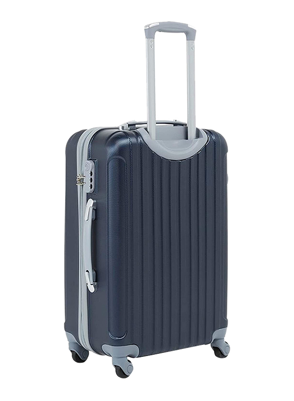 Senator Travel Bags Ultra Lightweight ABS Hard Sided Trolley Luggage Set of 3 Suitcases with 4 Spinner Wheels Light Navy Blue