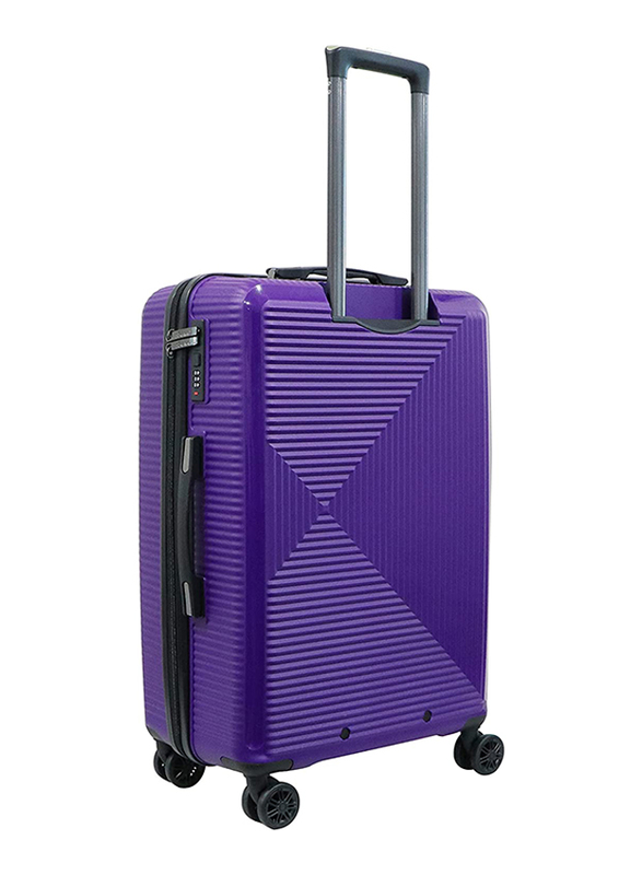 Senator Suitcase Medium Lightweight PP Hard Sided Trolley Luggage 24 Inch Travel Bag Purple