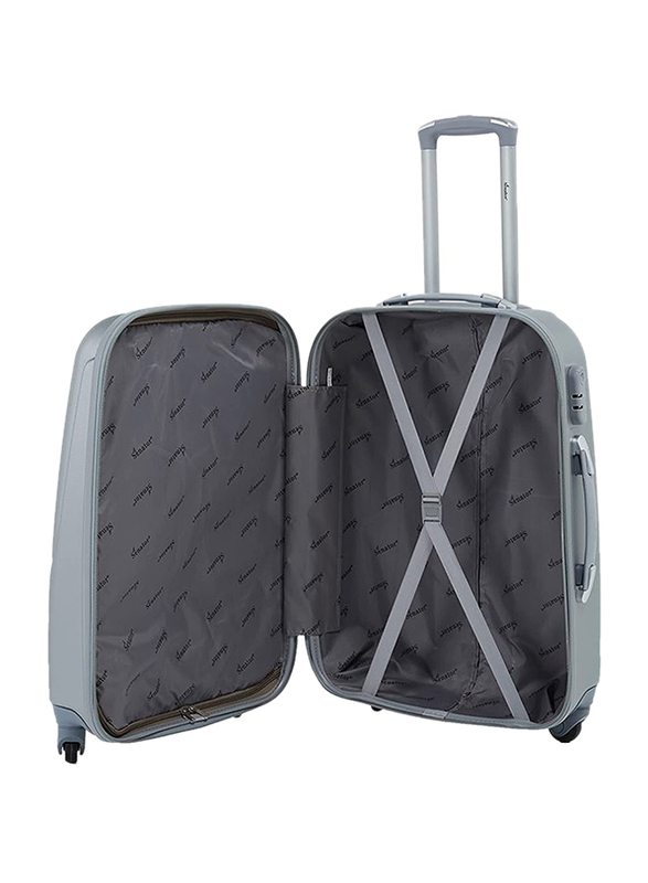Senator KH134 Small Hard Side Carry-On Luggage Suitcase with 4 Spinner Wheels, 20-Inch, Silver