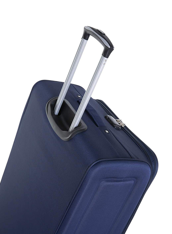 Senator Soft Shell Trolley Luggage Set of 3 Suitcase for Unisex Ultra Lightweight Expandable EVA Travel Bag With 2 Wheels Navy Blue