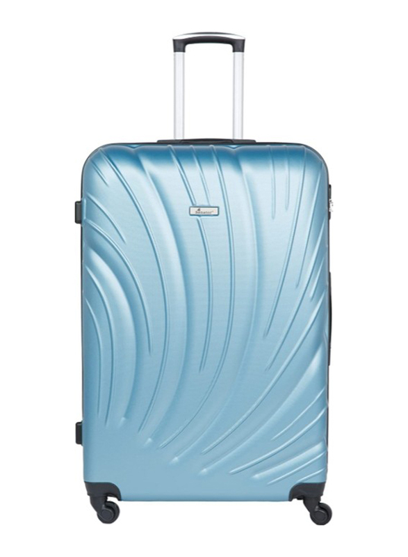 Senator KH115 Large Hard Case Checked Luggage Suitcase with 4 Spinner Wheels, 28-Inch, Light Blue
