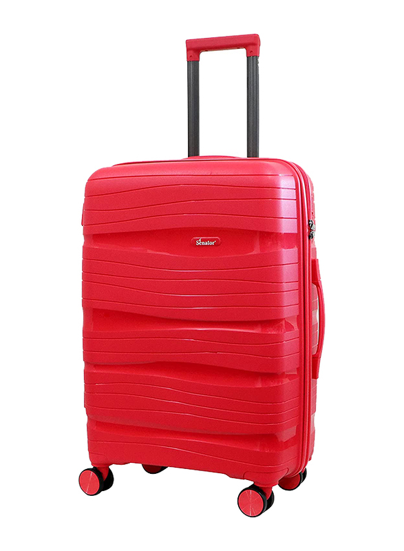 Senator KH1025 3-Piece 4 Double Wheeled Trolley Hard Case Luggage Suitcase Set, Red