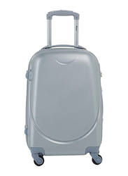 Senator KH134 Small Hard Side Carry-On Luggage Suitcase with 4 Spinner Wheels, 20-Inch, Silver