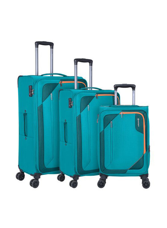 

Eminent Lightweight Expandable 4 Double Spinner Wheeled Suitcase with 3 Digit TSA Lock Soft Polyester Travel Luggage Trolley Bag, E765, 3 Pieces, Gree