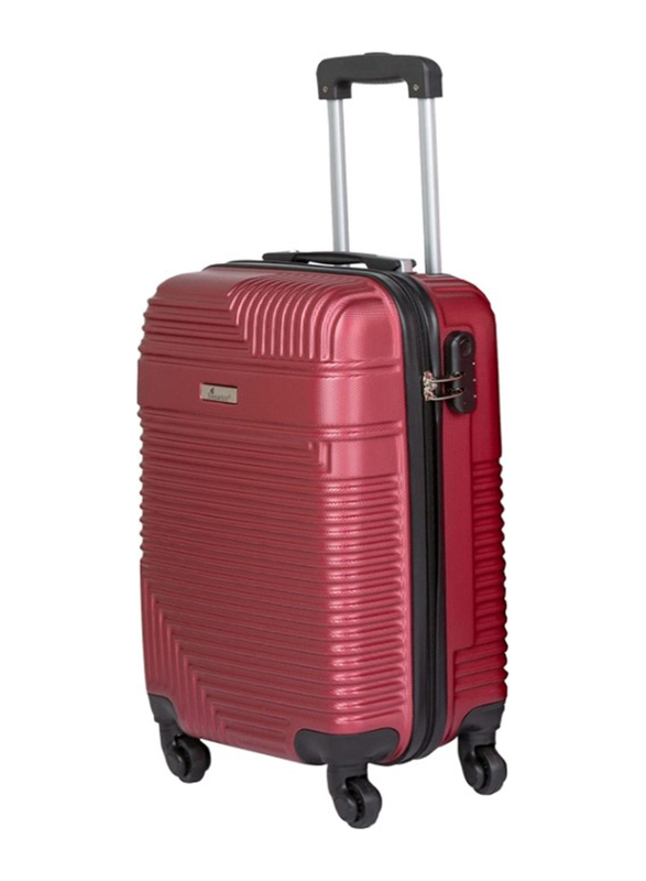 Senator Hard Case Carry on Luggage Trolley 20 Inch Small Suitcase with Wheels for Unisex ABS Lightweight Travel Bag with Spinner Wheels 4 Burgundy