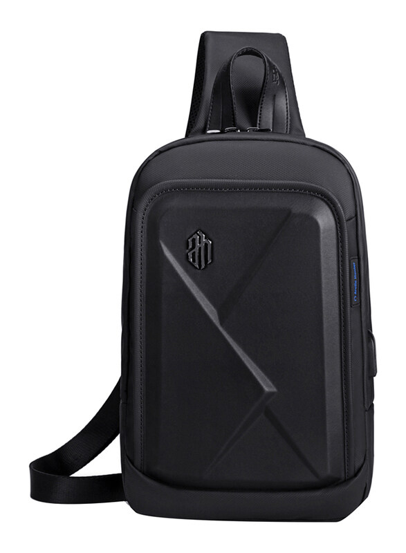 

Arctic Hunter Hard Shell Cross-Body Sling Bag Water Resistant Anti-Theft Shoulder Bag with Built in USB Port for Unisex, XB00080, Black