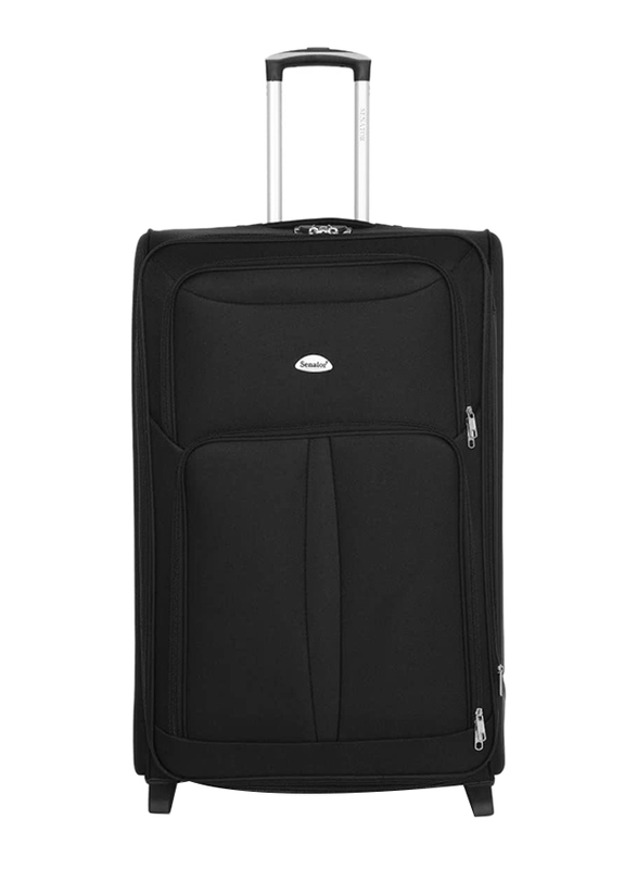 Senator KH108 3-Piece Soft-Shell Luggage Suitcase Set with 2 Wheels, Black