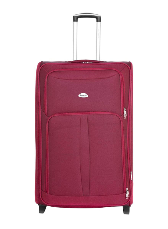 Senator KH108 3-Piece Soft-Shell Luggage Suitcase Set with 2 Wheels, Burgundy