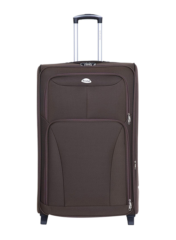 Senator KH247 3-Piece Soft-Shell Luggage Trolley Bag Set, Brown